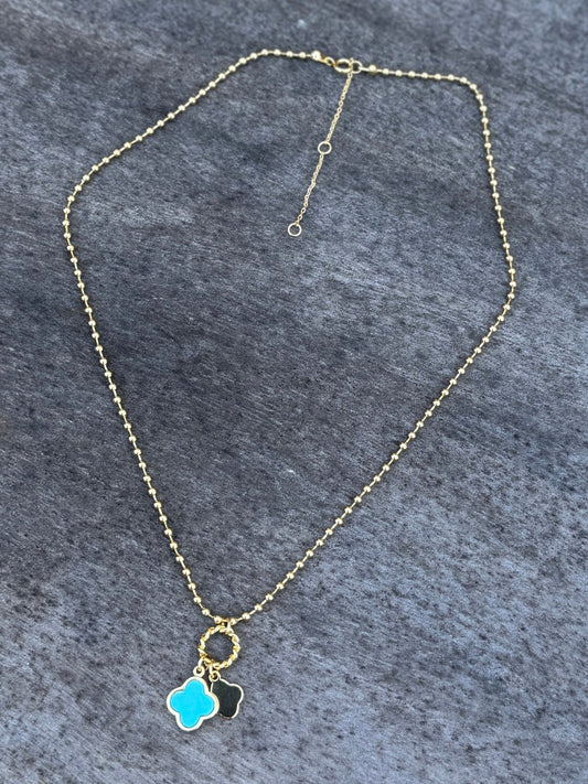 Turquoise Charm Gold Necklace - Cowgirls & City Chics
