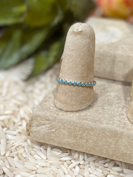 Turquoise Crystal Stacker Band Ring - Cowgirls & City Chics
