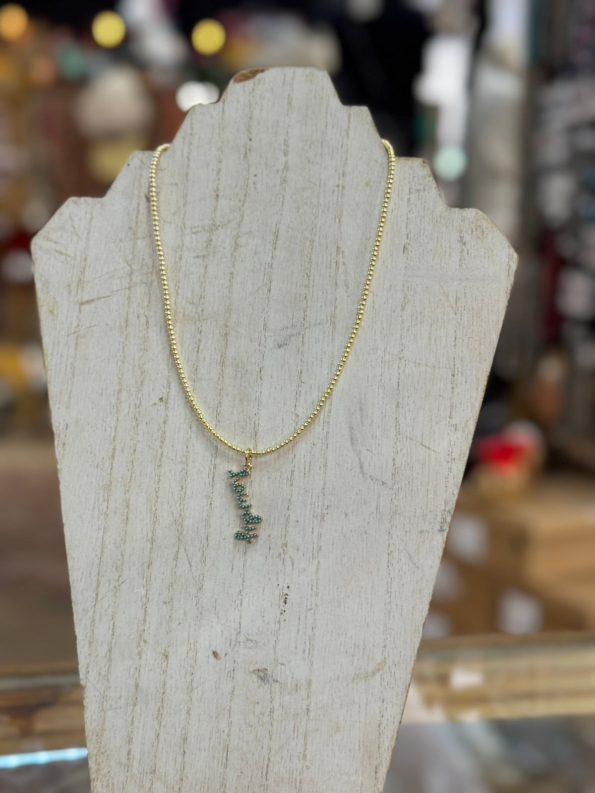 Turquoise & Gold HOWDY Necklace - Cowgirls & City Chics