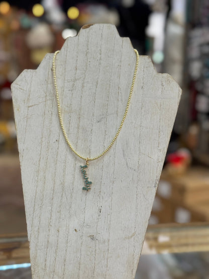 Turquoise & Gold HOWDY Necklace - Cowgirls & City Chics