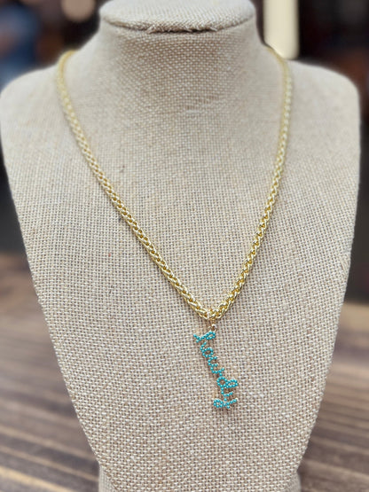 Turquoise & Gold HOWDY Necklace - Cowgirls & City Chics