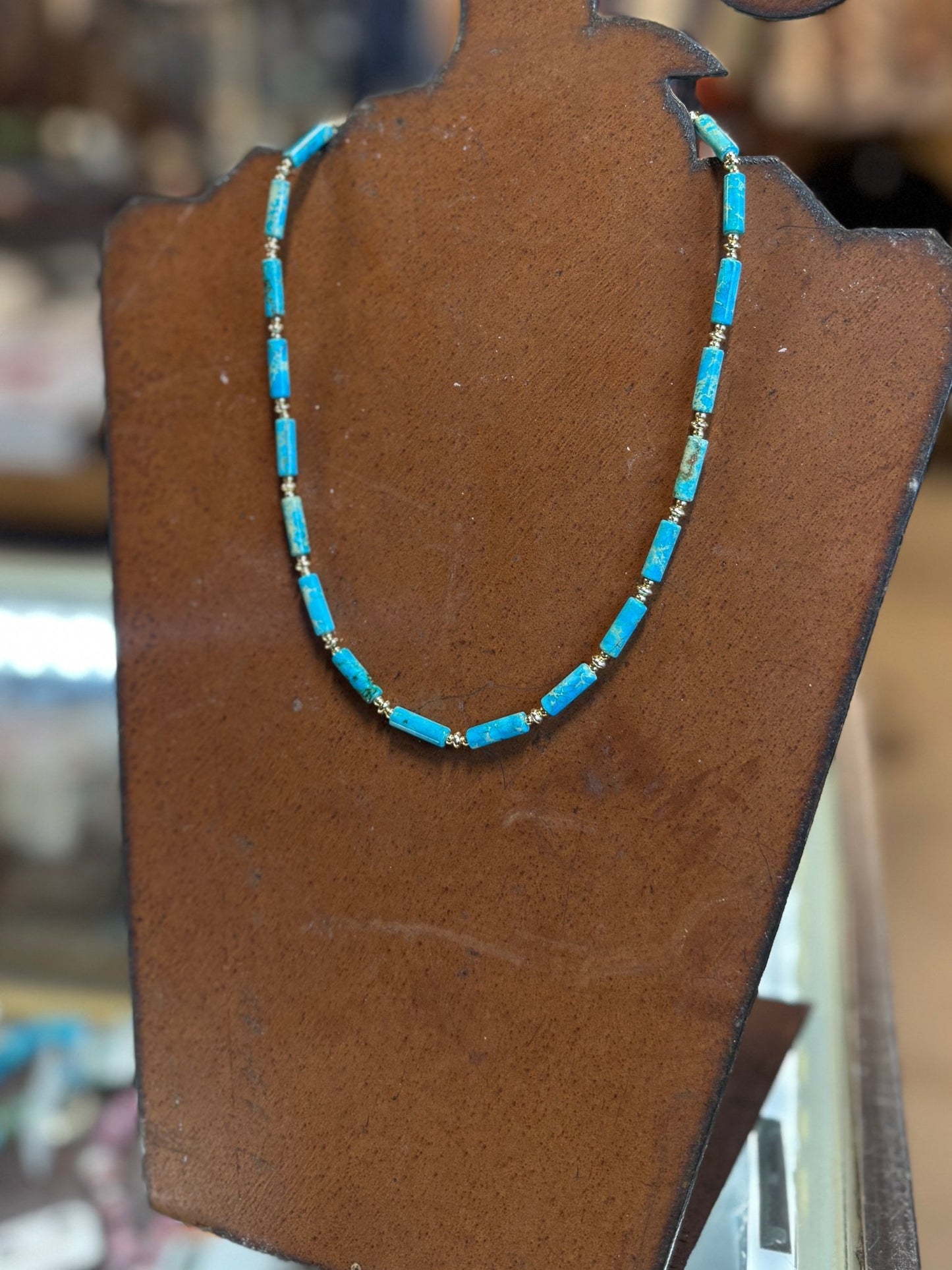 Turquoise & Gold Necklace - Cowgirls & City Chics