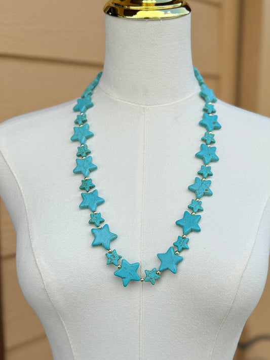 Turquoise & Gold Star Necklace - Cowgirls & City Chics