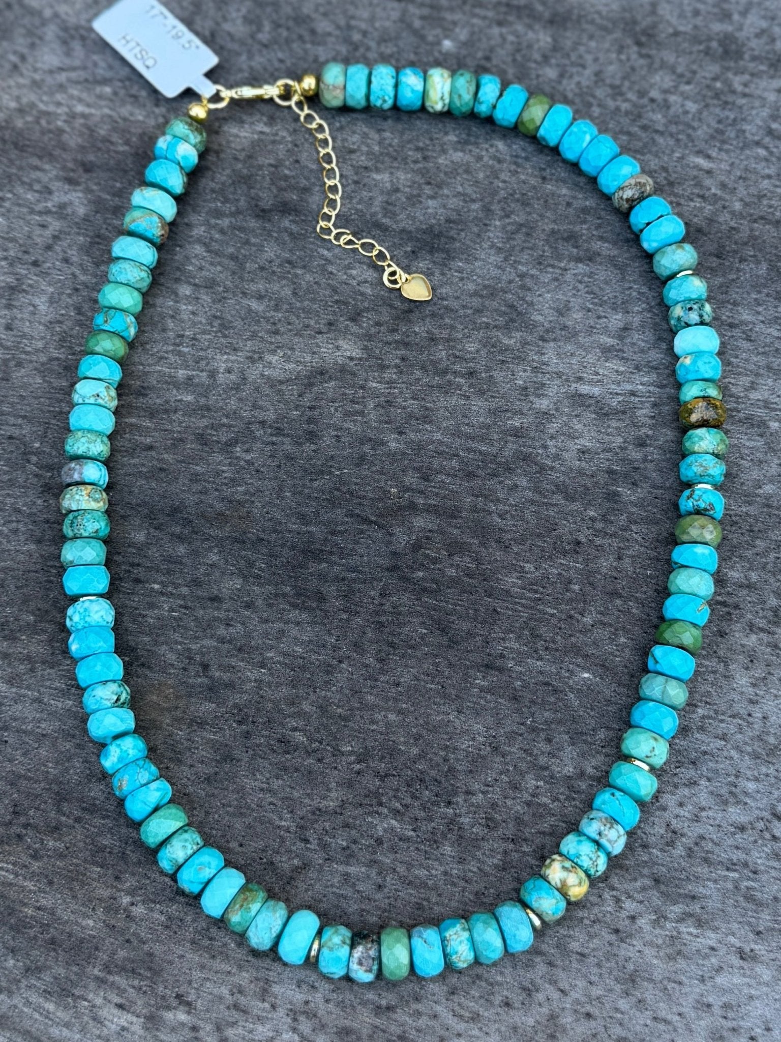 Turquoise & Gold Stone Necklace - Cowgirls & City Chics