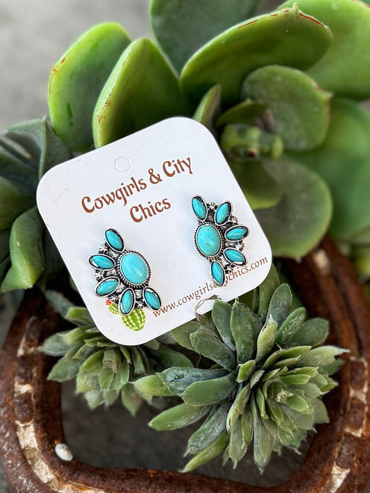Turquoise Side Earrings - Cowgirls & City Chics