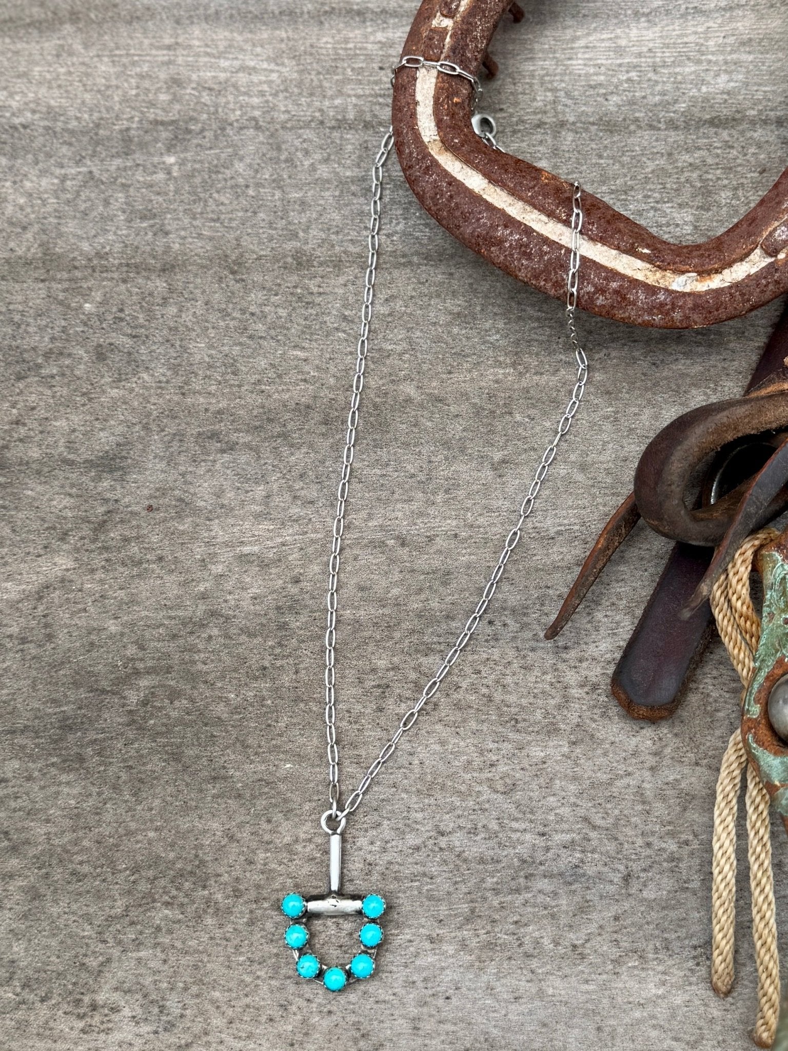 Turquoise Silver Bit Necklace - Cowgirls & City Chics