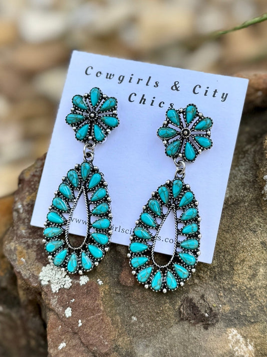 Turquoise Southwest Earrings - Cowgirls & City Chics