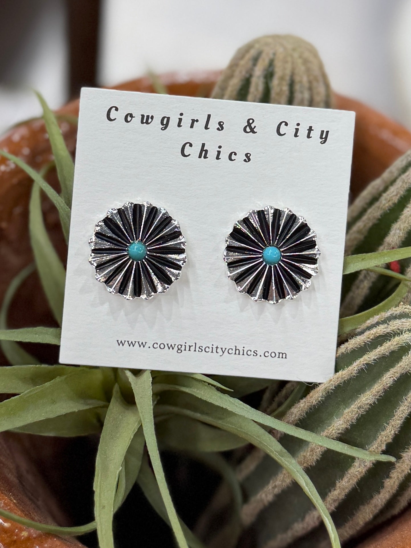 Turquoise Southwest Stud Earring - Cowgirls & City Chics