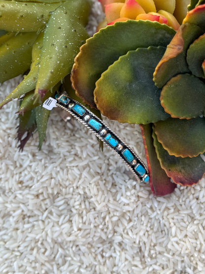 Turquoise Square Silver Cuff - Cowgirls & City Chics