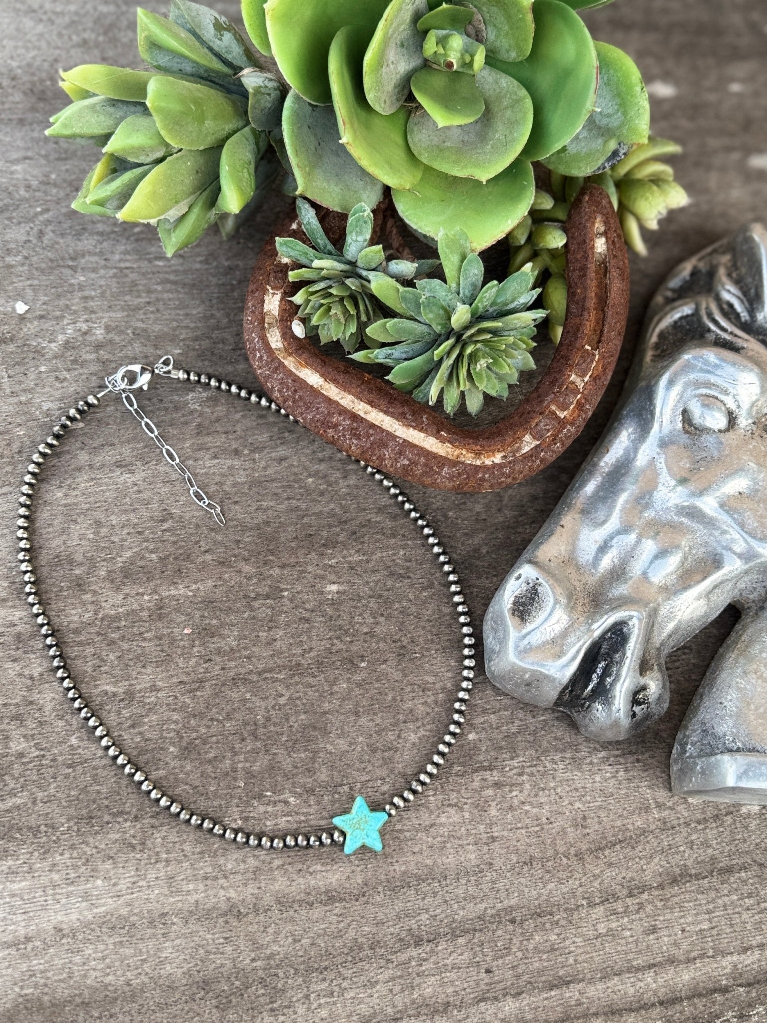 Turquoise Star Pearl Necklace - Cowgirls & City Chics