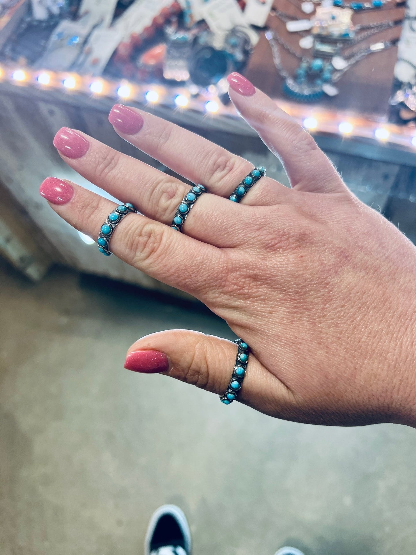Turquoise Stud Band Ring - Cowgirls & City Chics