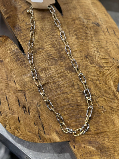 Twisted Rope Two - Tone Necklace - Cowgirls & City Chics
