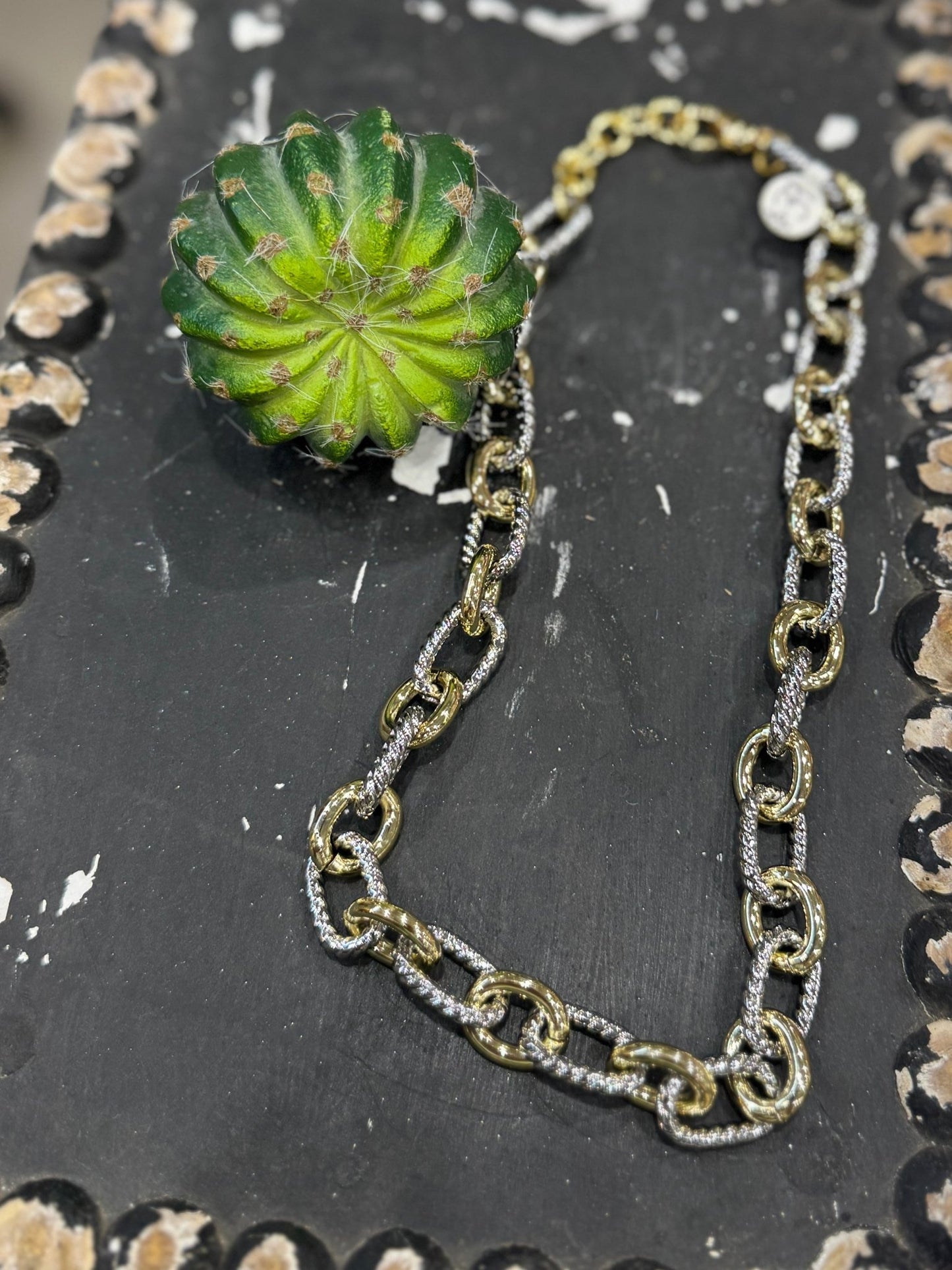 Two - Tone Rope Chain Necklace - Cowgirls & City Chics
