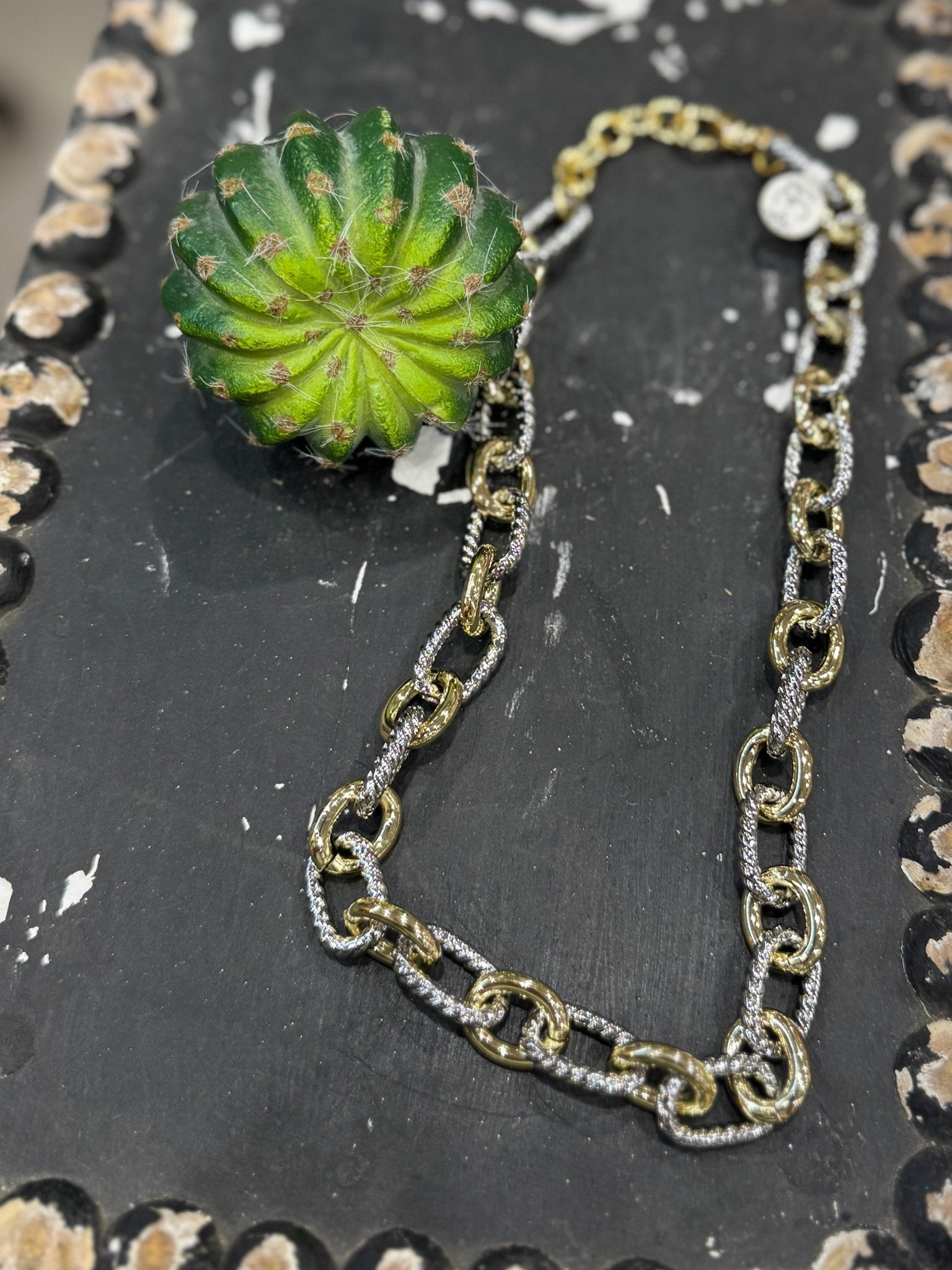 Two - Tone Rope Chain Necklace - Cowgirls & City Chics