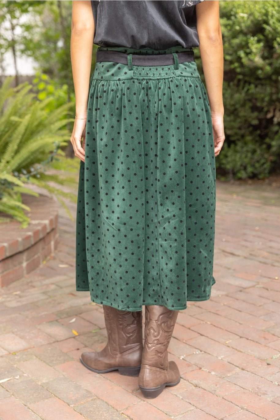 Velvet Polkadot Skirt - Cowgirls & City Chics