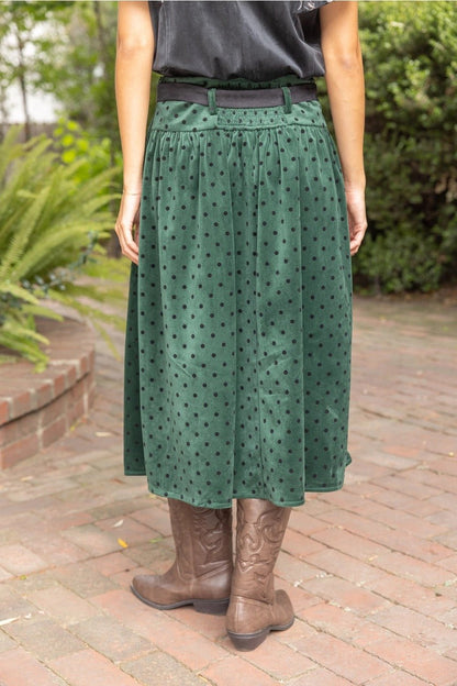 Velvet Polkadot Skirt - Cowgirls & City Chics