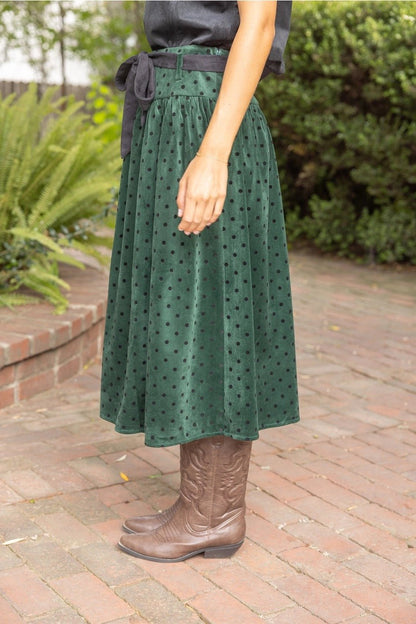 Velvet Polkadot Skirt - Cowgirls & City Chics