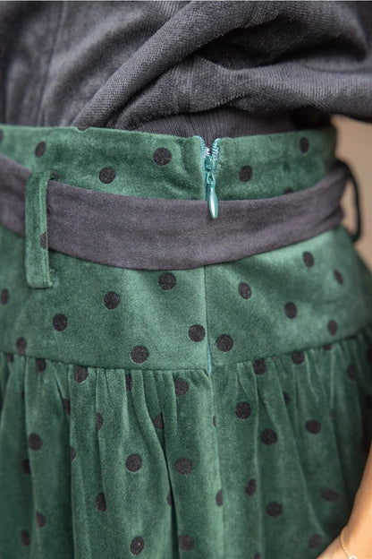 Velvet Polkadot Skirt - Cowgirls & City Chics