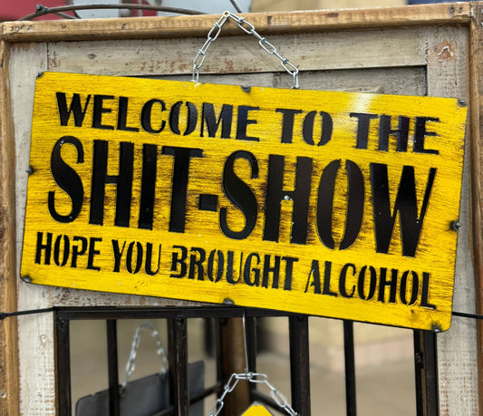 Welcome To The Show Metal Sign - Cowgirls & City Chics