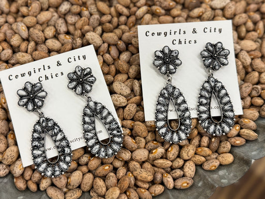 White Southwest Earrings - Cowgirls & City Chics