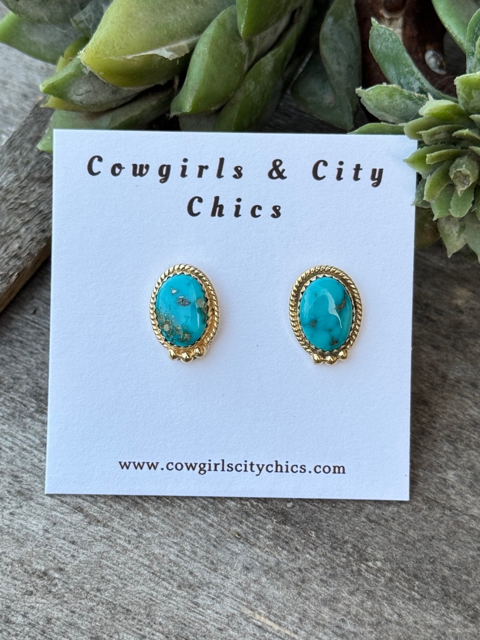 White Water Gold Stud Earring - Cowgirls & City Chics