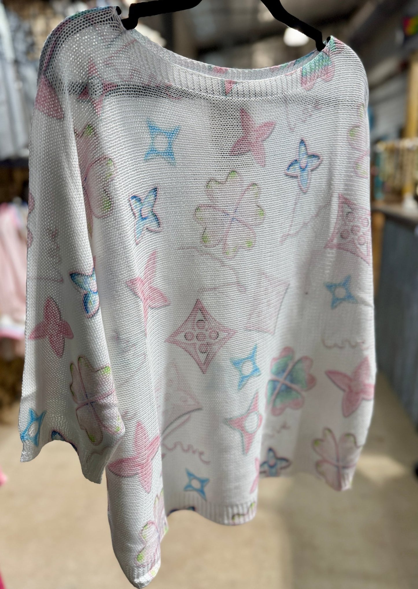 WHT/Pink {Designer} Knit Top - Cowgirls & City Chics