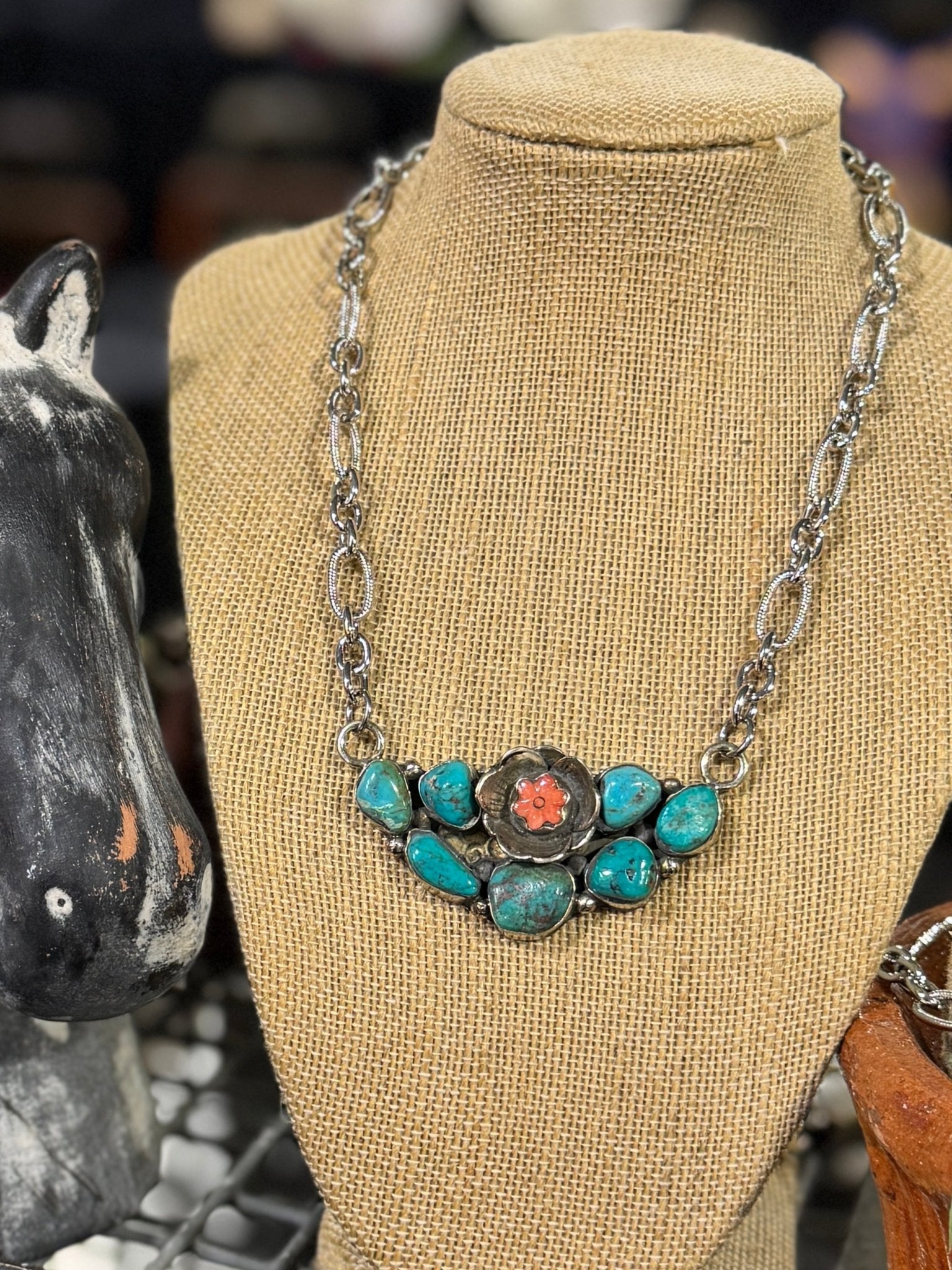 {Wild Flower} Spiny & KIngman Side Necklace - Cowgirls & City Chics