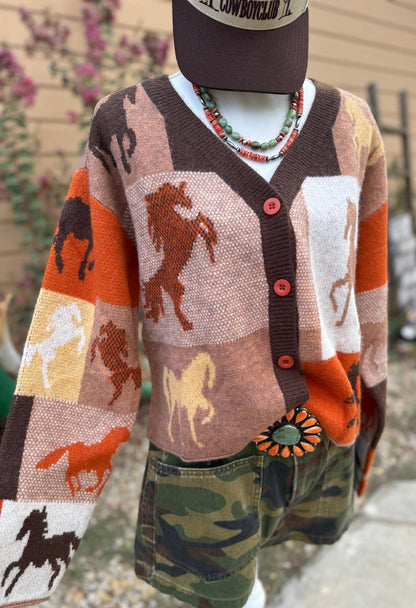 {Wild Horses} Knit Cardigan - Cowgirls & City Chics