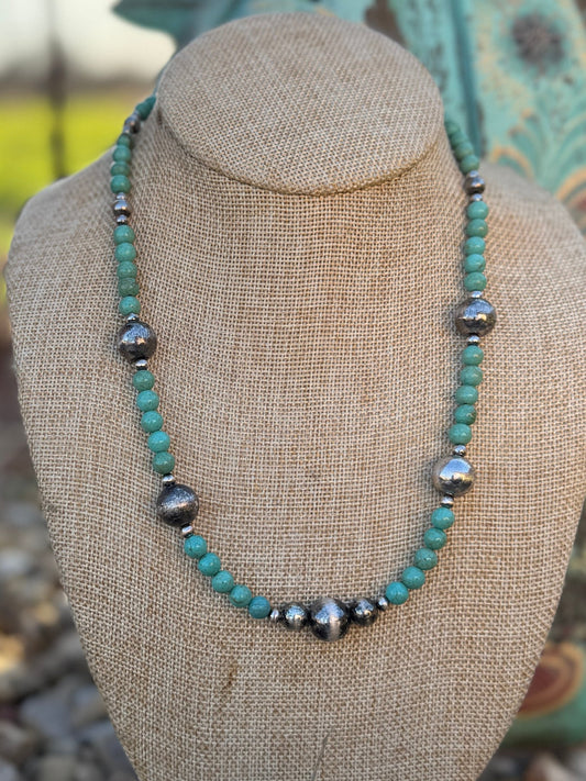 {Wild Range} Turquoise & Pearl Necklace - Cowgirls & City Chics