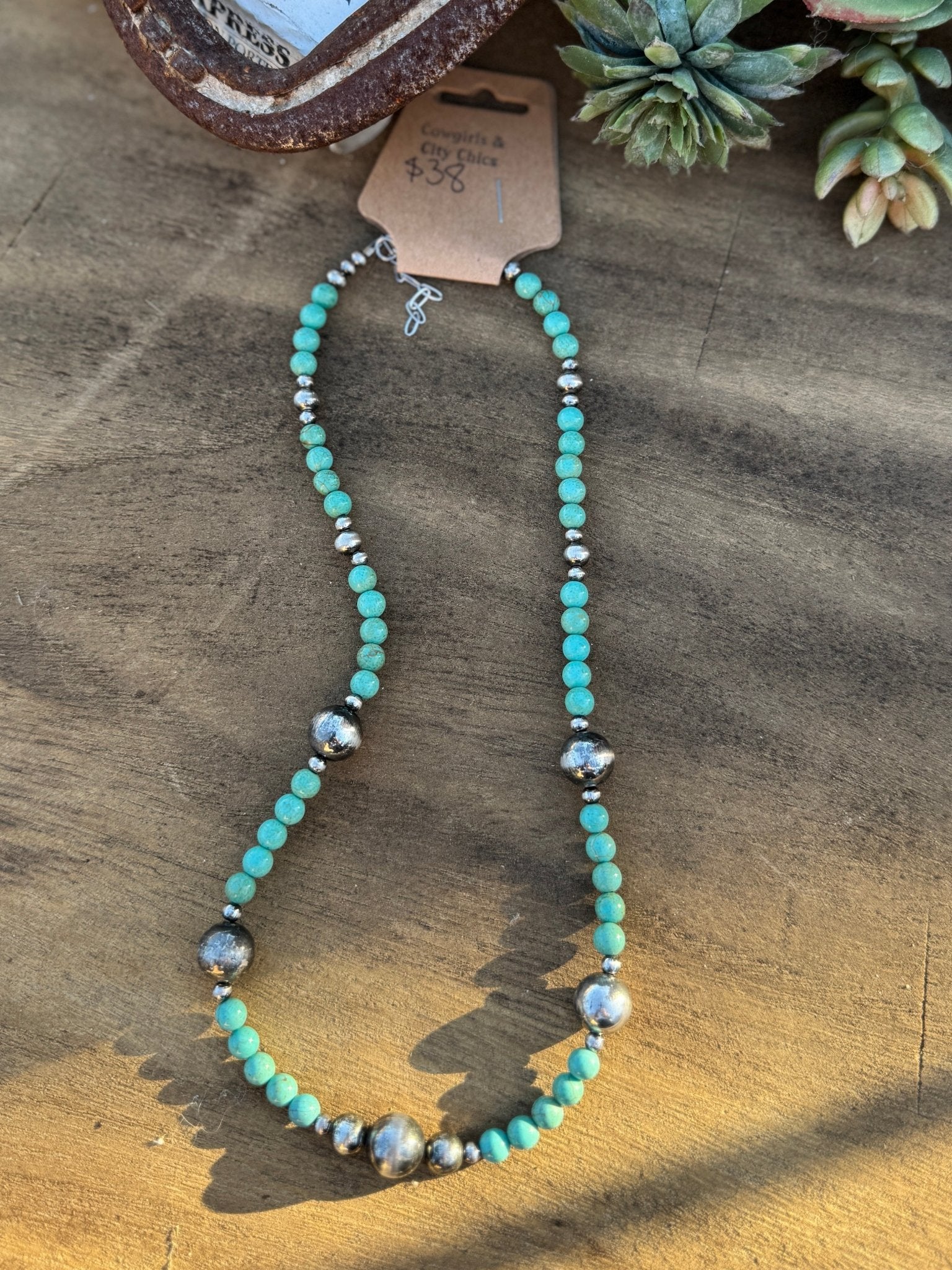 {Wild Range} Turquoise & Pearl Necklace - Cowgirls & City Chics