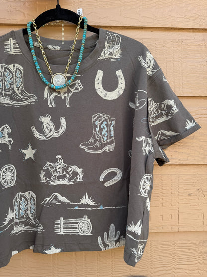 {Wild West} Olive Tee - Cowgirls & City Chics