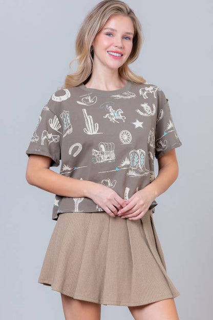 {Wild West} Olive Tee - Cowgirls & City Chics
