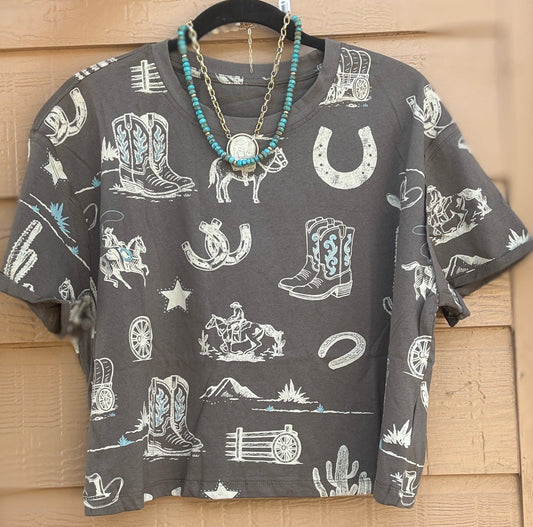 {Wild West} Olive Tee - Cowgirls & City Chics
