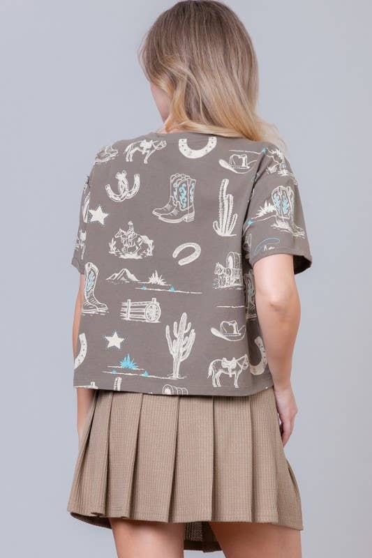 {Wild West} Olive Tee - Cowgirls & City Chics