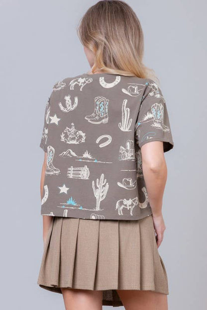{Wild West} Olive Tee - Cowgirls & City Chics