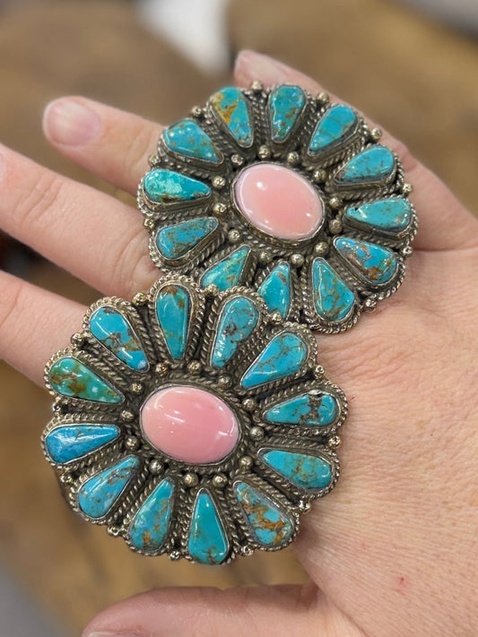 XL Kingman & Pink Conch Ring - Cowgirls & City Chics