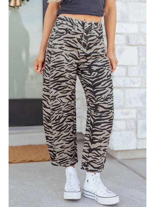 Zebra Barrel Jeans - Cowgirls & City Chics