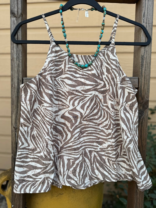 Zebra Print Cami Tank Top - Cowgirls & City Chics