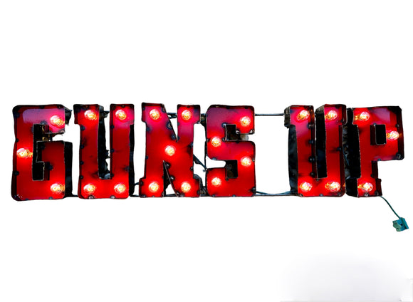 Guns Up Lighted Sign