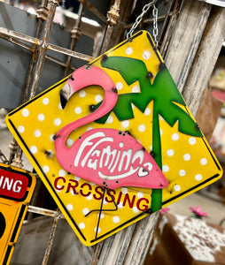 Flamingo Large Metal Sign