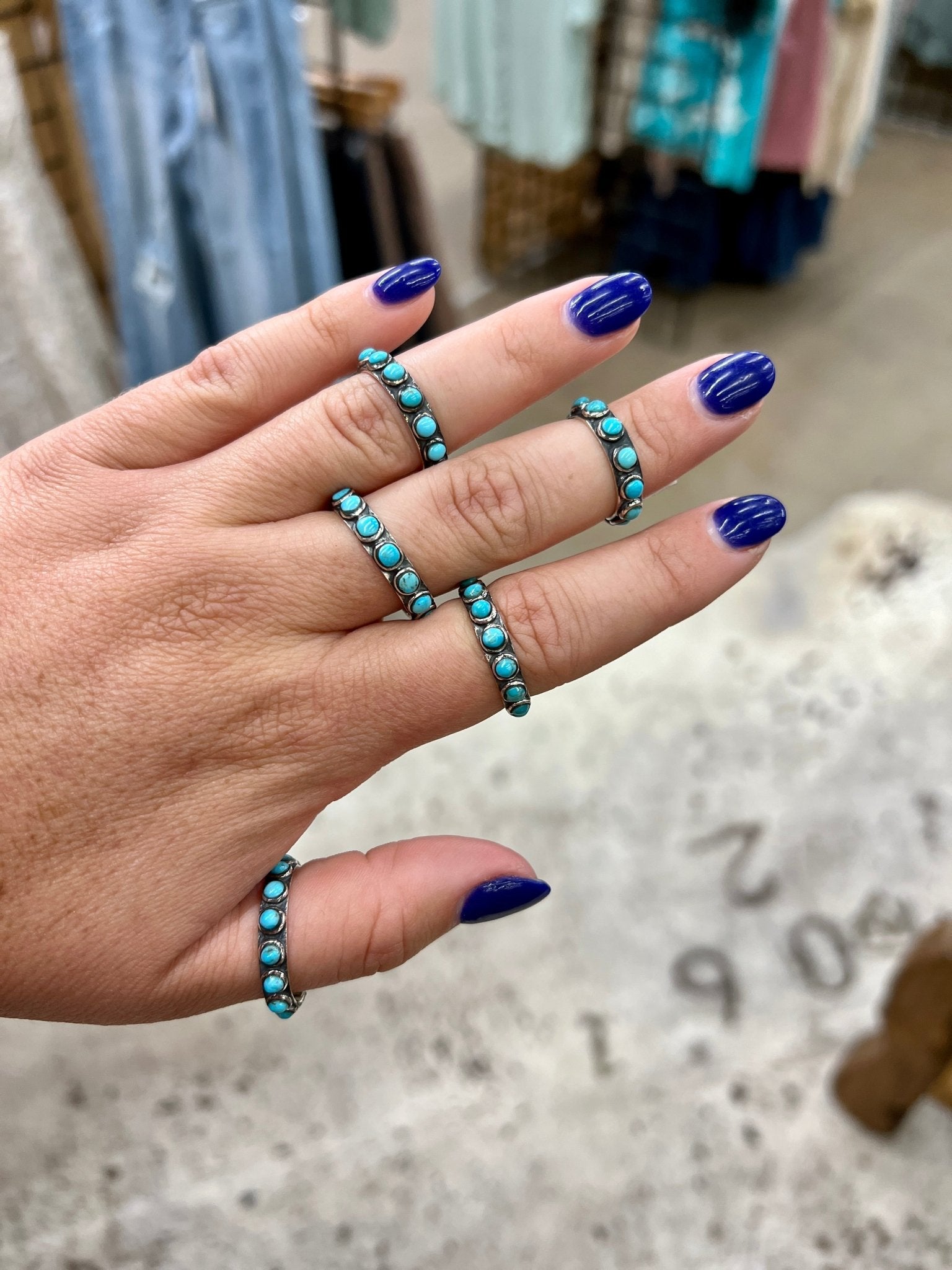 Turquoise Stud Band Ring - Cowgirls & City Chics